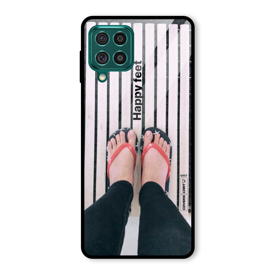 Happy Feet Glass Back Case for Galaxy F62