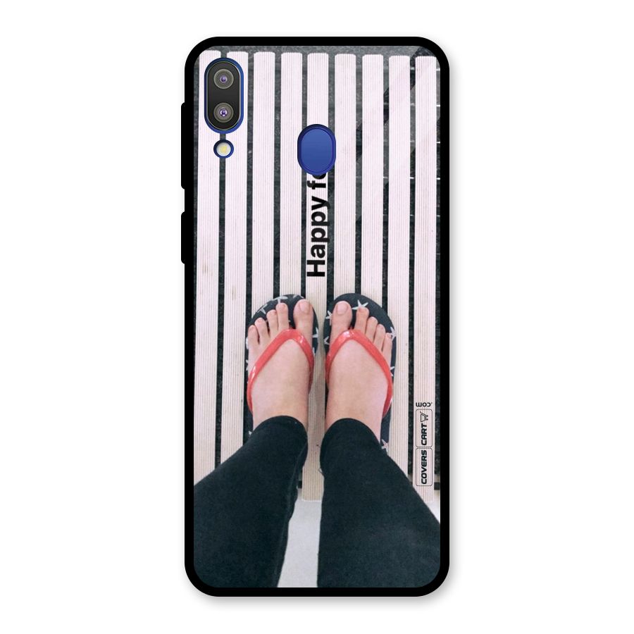 Happy Feet Glass Back Case for Galaxy M20