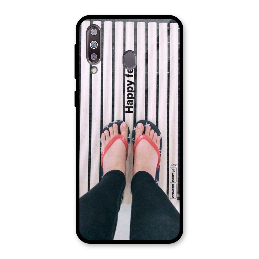 Happy Feet Glass Back Case for Galaxy M30