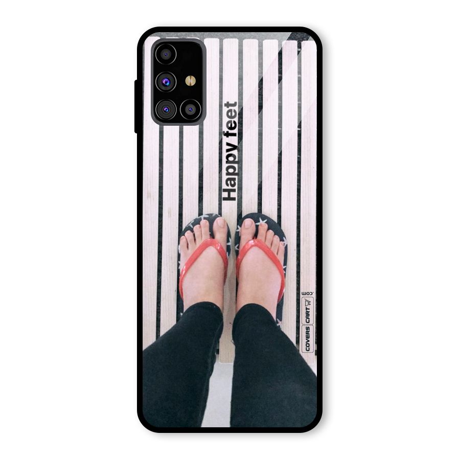 Happy Feet Glass Back Case for Galaxy M31s