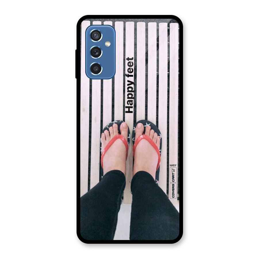 Happy Feet Glass Back Case for Galaxy M52 5G