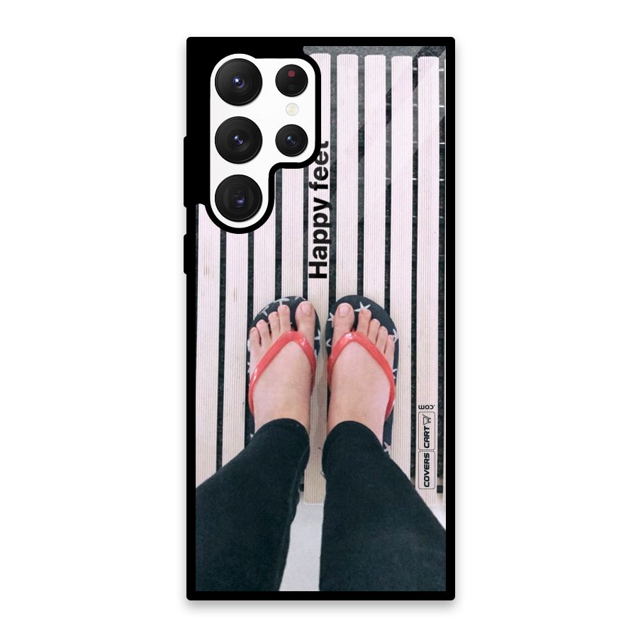 Happy Feet Glass Back Case for Galaxy S22 Ultra 5G