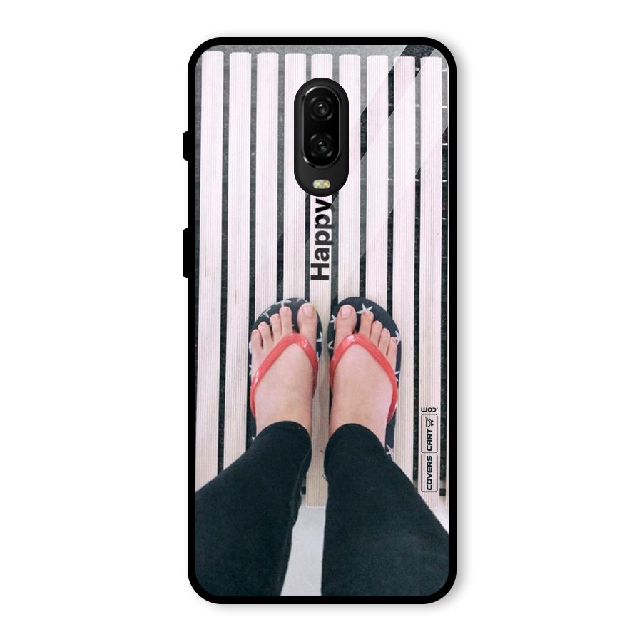 Happy Feet Glass Back Case for OnePlus 6T