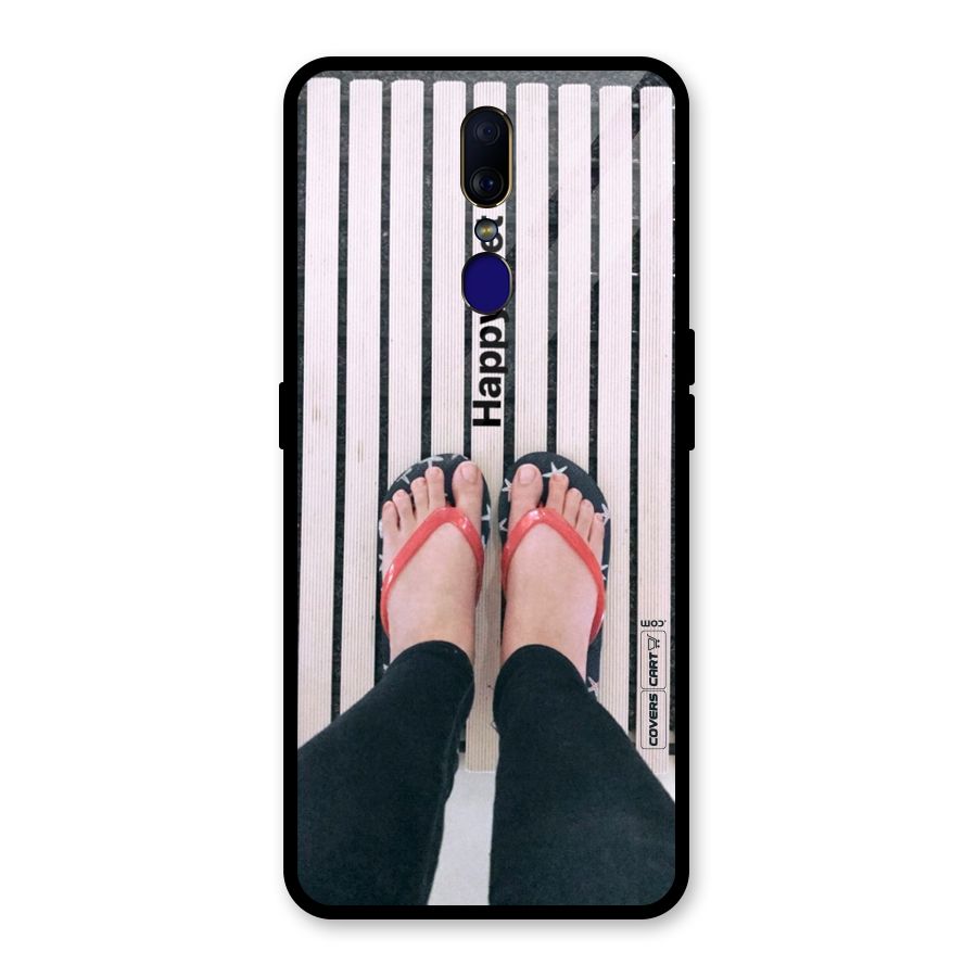 Happy Feet Glass Back Case for Oppo F11