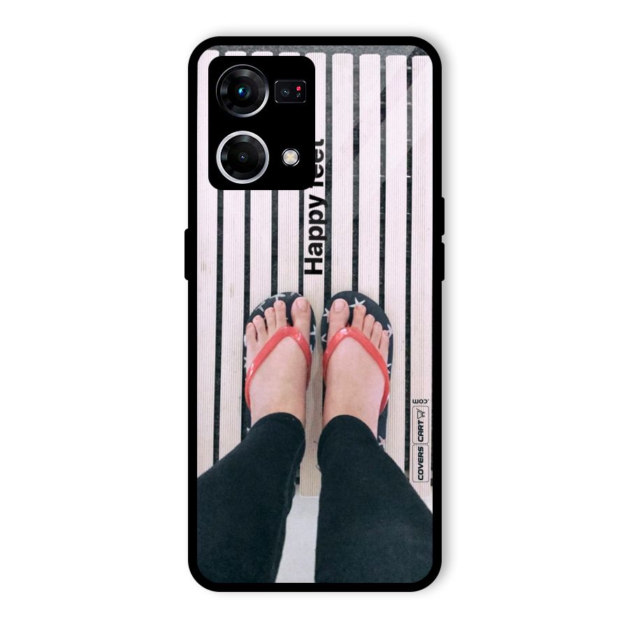 Happy Feet Glass Back Case for Oppo F21s Pro 4G