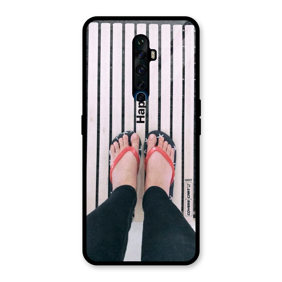 Happy Feet Glass Back Case for Oppo Reno2 F