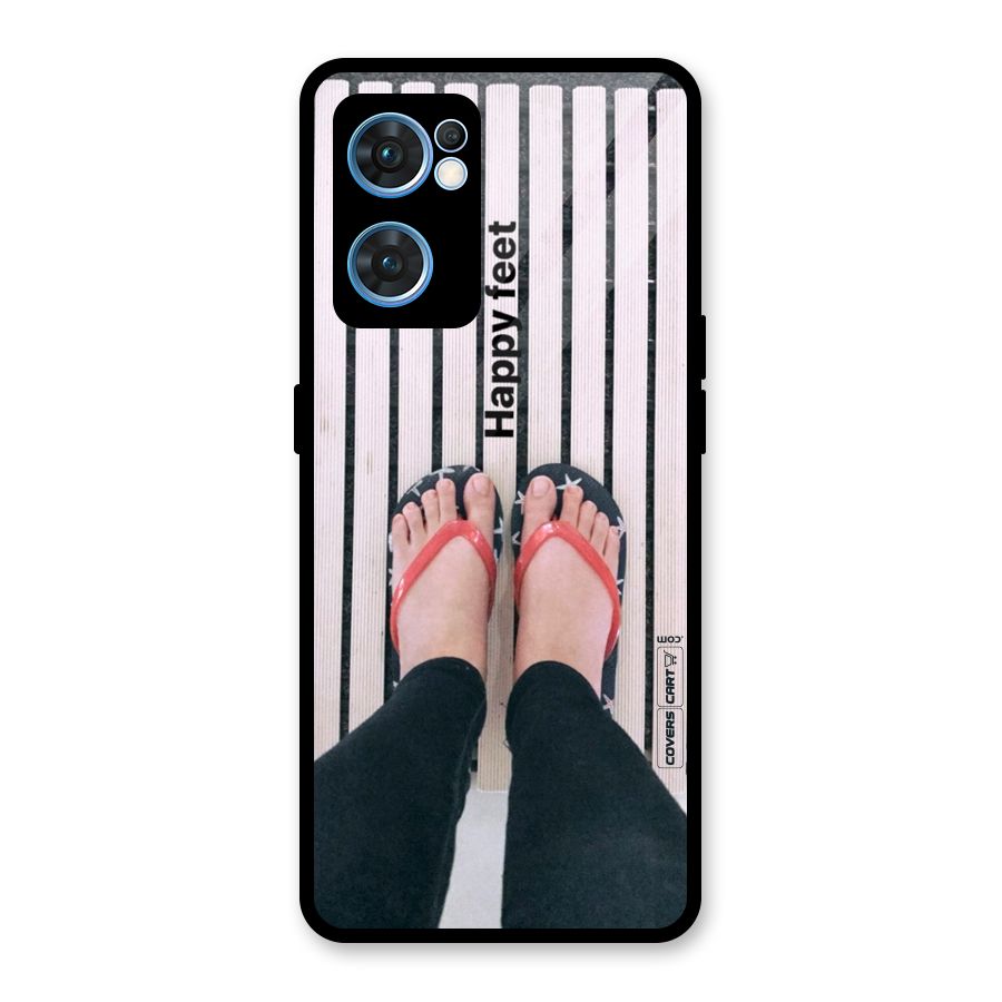 Happy Feet Glass Back Case for Oppo Reno7 5G