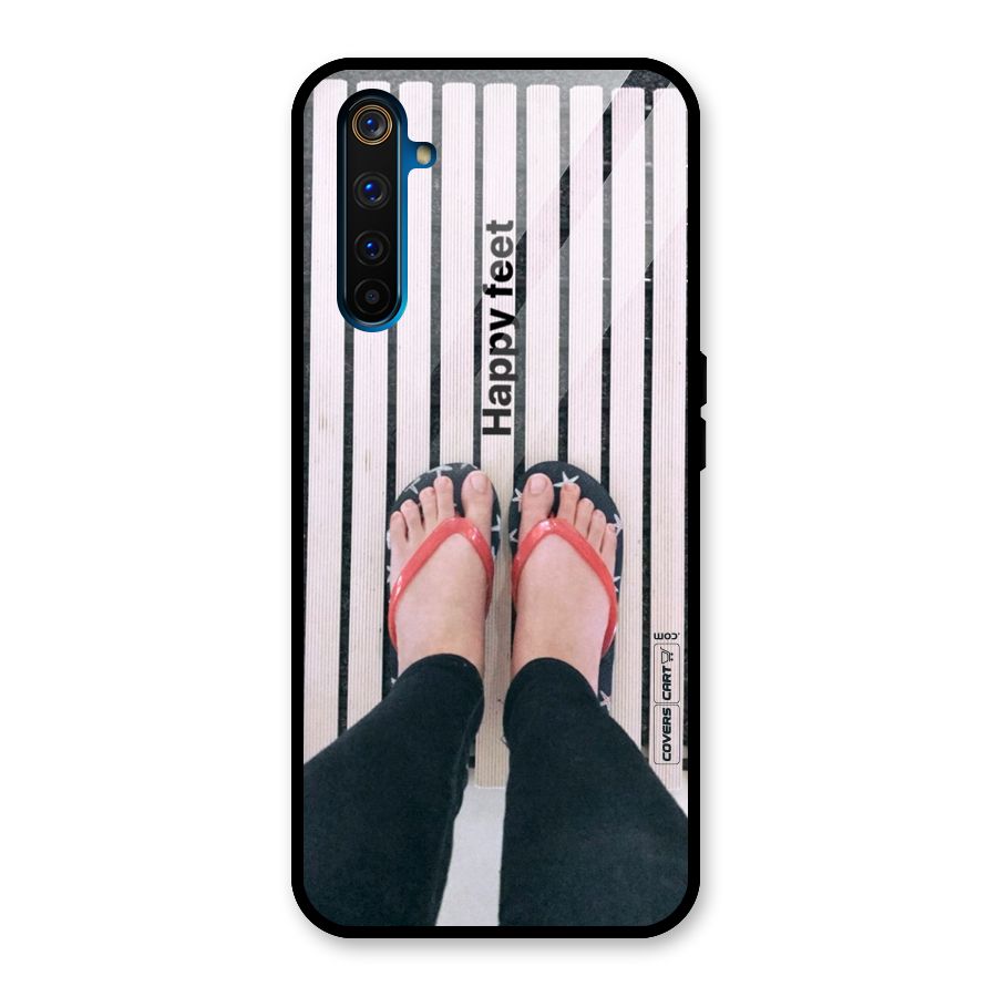 Happy Feet Glass Back Case for Realme 6 Pro