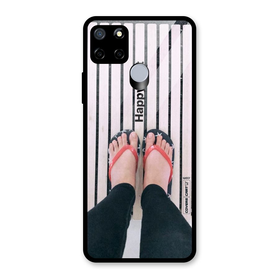 Happy Feet Glass Back Case for Realme Narzo 20