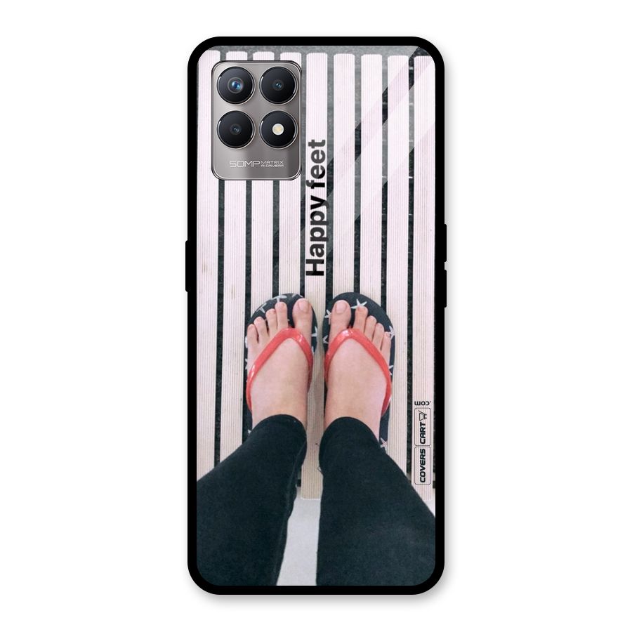 Happy Feet Glass Back Case for Realme Narzo 50