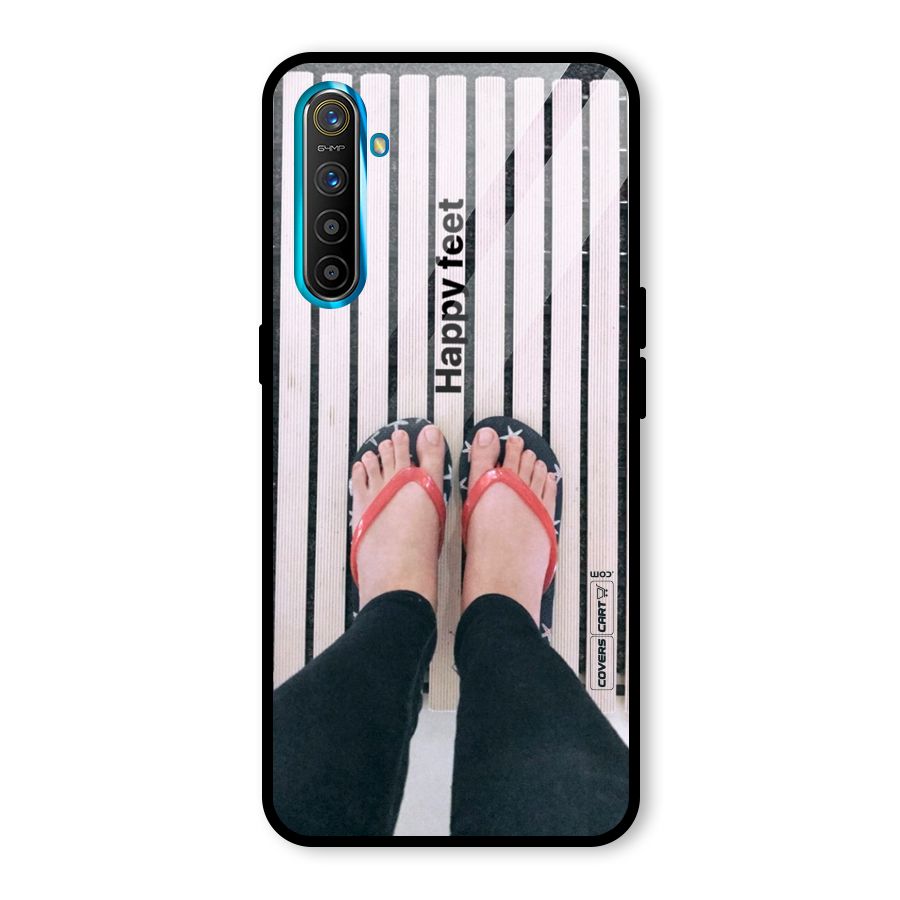 Happy Feet Glass Back Case for Realme X2