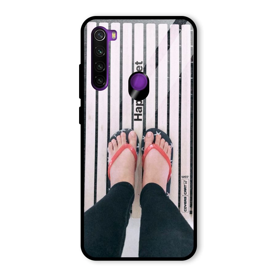 Happy Feet Glass Back Case for Redmi Note 8