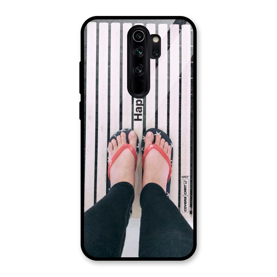 Happy Feet Glass Back Case for Redmi Note 8 Pro
