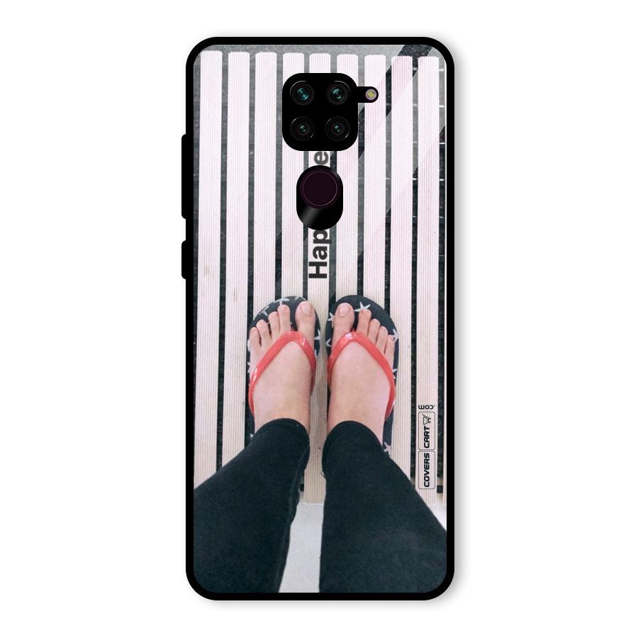 Happy Feet Glass Back Case for Redmi Note 9
