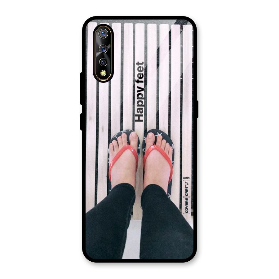 Happy Feet Glass Back Case for Vivo S1