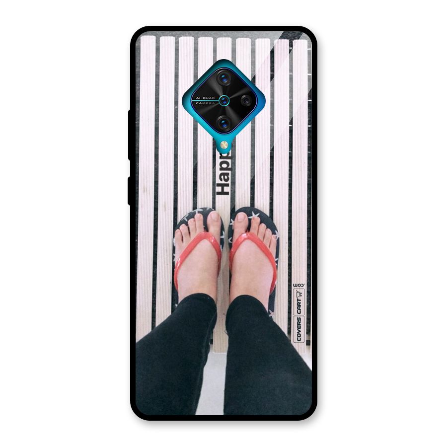 Happy Feet Glass Back Case for Vivo S1 Pro