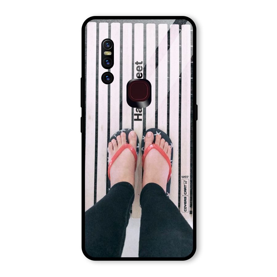 Happy Feet Glass Back Case for Vivo V15