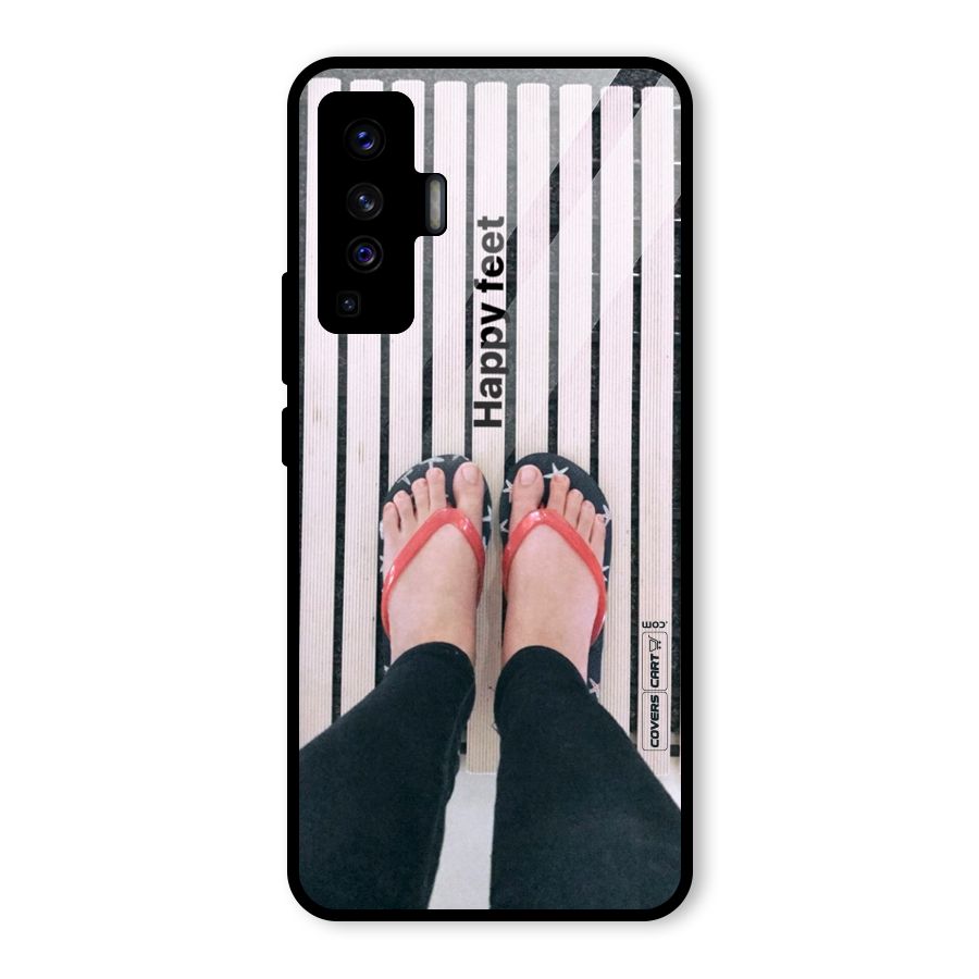 Happy Feet Glass Back Case for Vivo X50