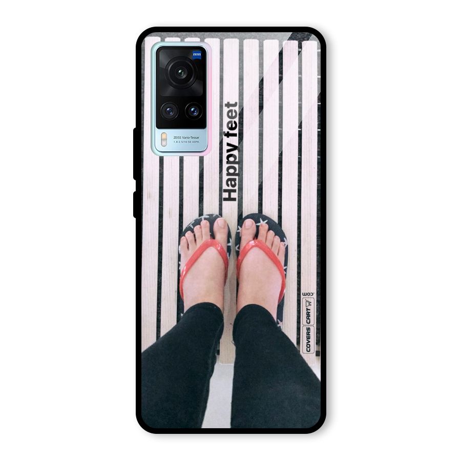 Happy Feet Glass Back Case for Vivo X60