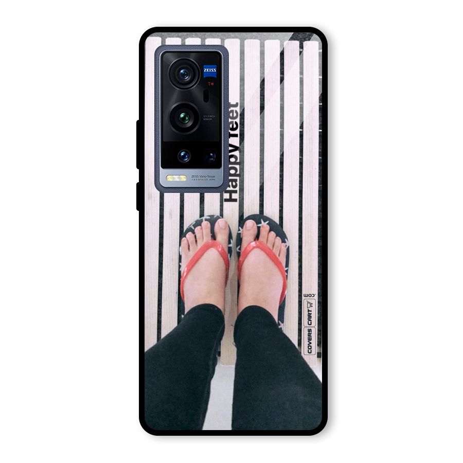 Happy Feet Glass Back Case for Vivo X60 Pro Plus