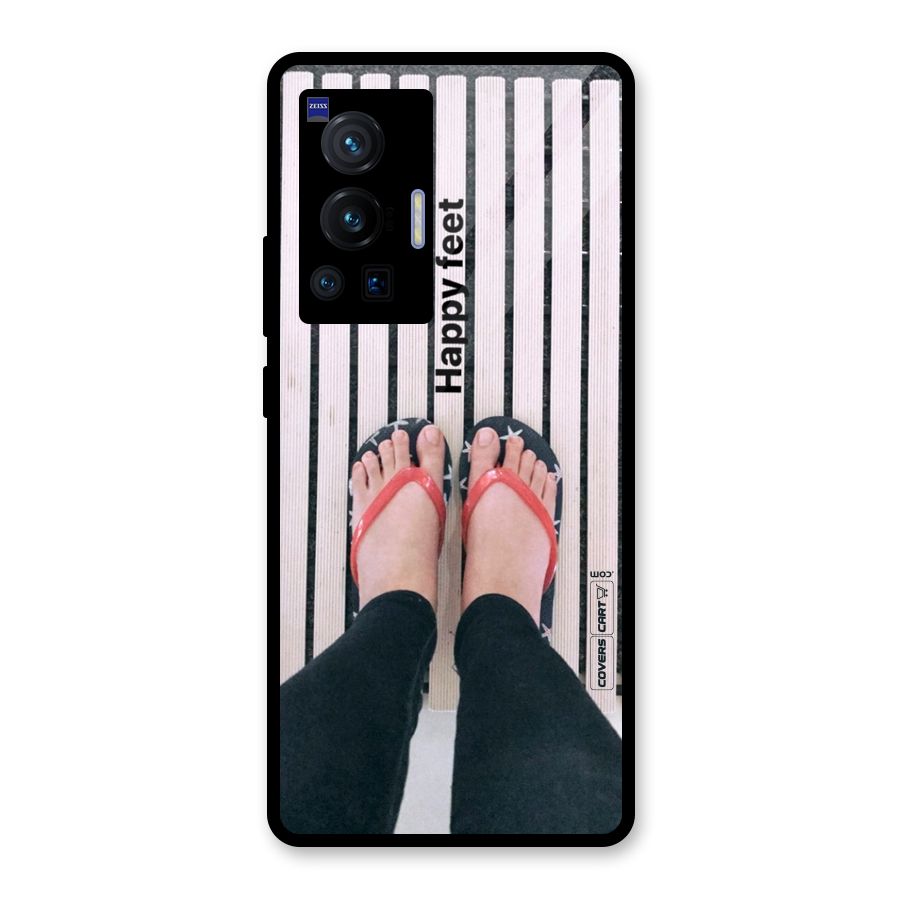 Happy Feet Glass Back Case for Vivo X70 Pro