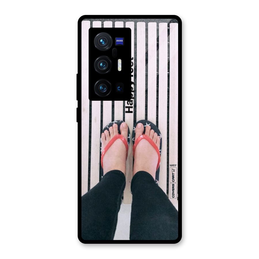 Happy Feet Glass Back Case for Vivo X70 Pro Plus
