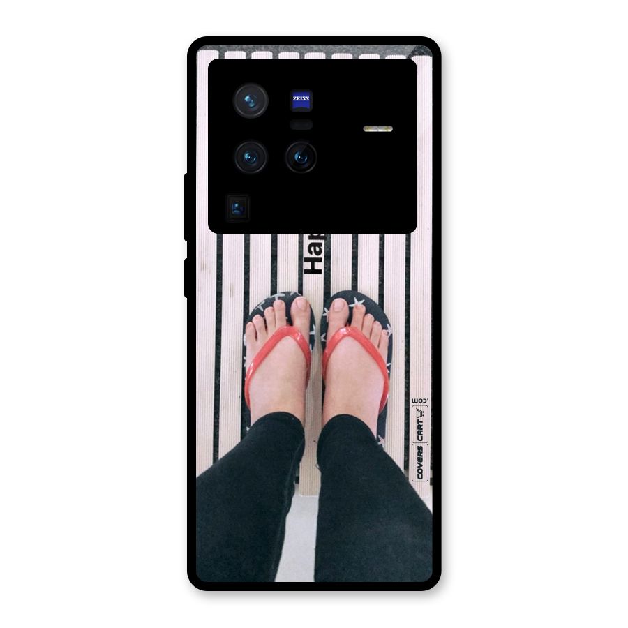 Happy Feet Glass Back Case for Vivo X80 Pro