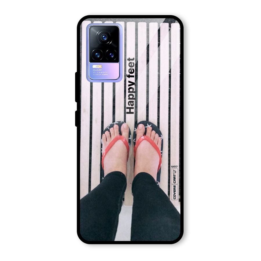 Happy Feet Glass Back Case for Vivo Y73