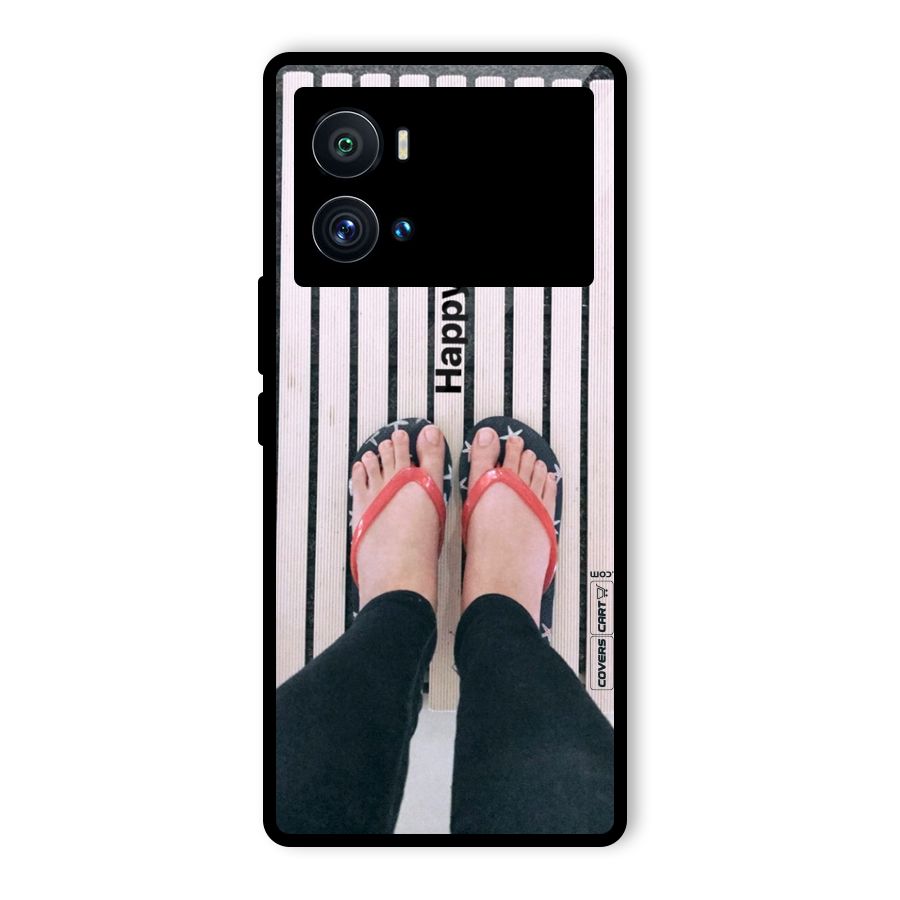 Happy Feet Glass Back Case for Vivo iQOO 9 Pro