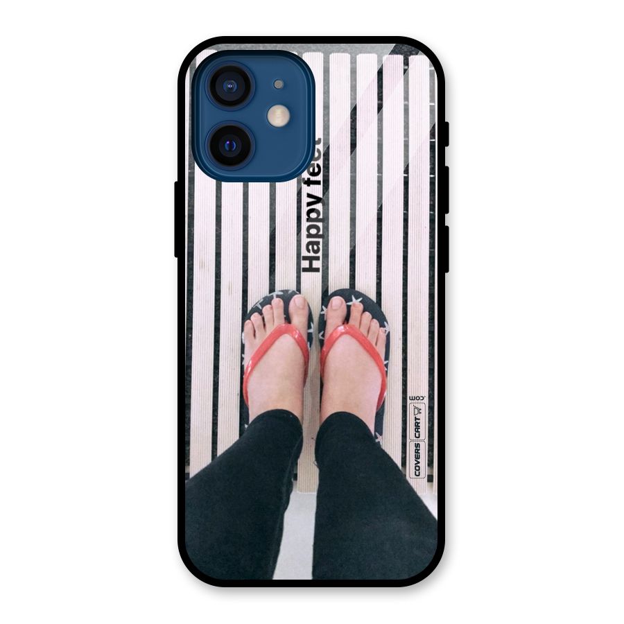 Happy Feet Glass Back Case for iPhone 12 Mini