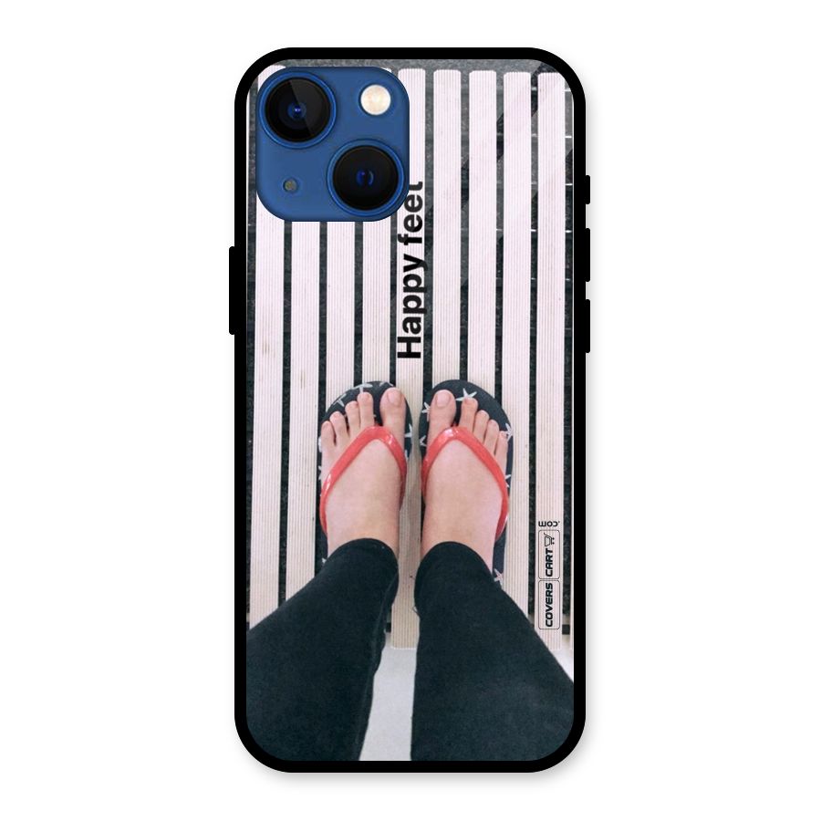 Happy Feet Glass Back Case for iPhone 13 Mini
