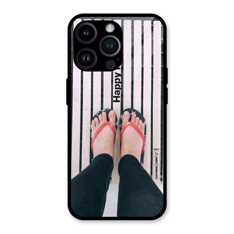 Happy Feet Glass Back Case for iPhone 14 Pro Max