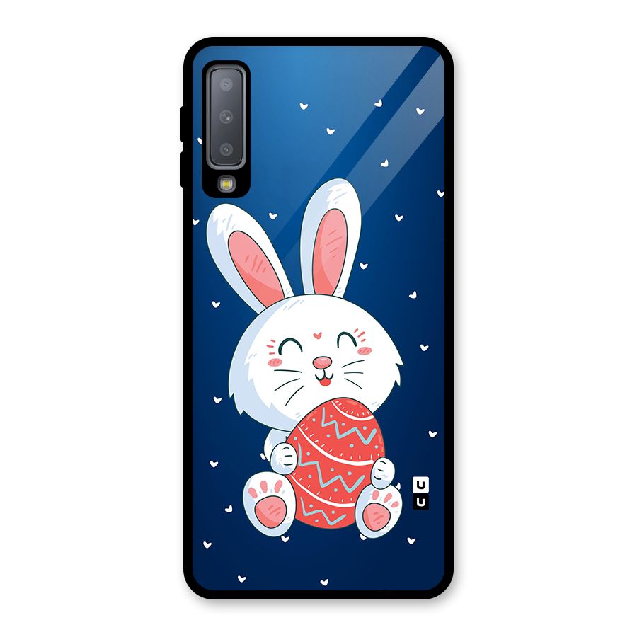 Happy Festive Bunny Glass Back Case for Galaxy A7 (2018)