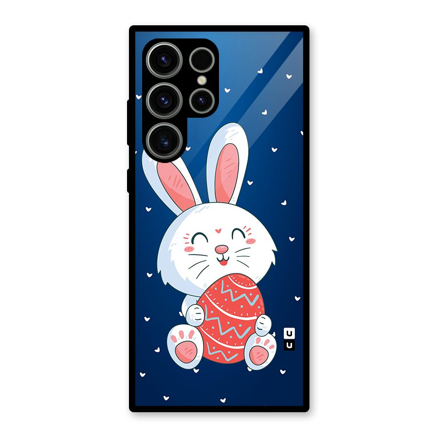 Happy Festive Bunny Glass Back Case for Galaxy S23 Ultra
