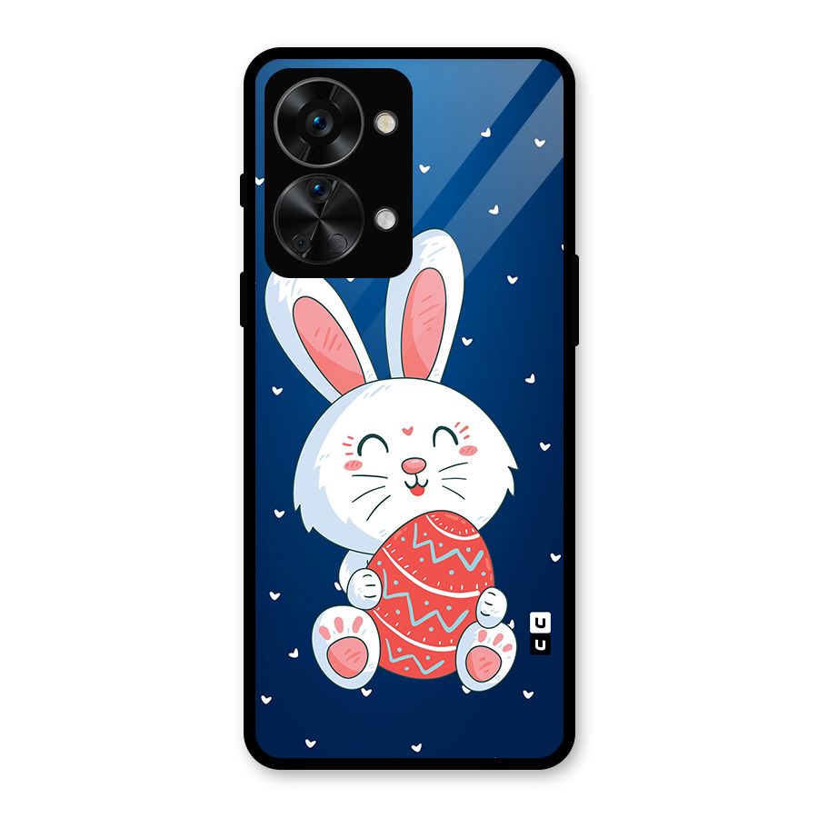 Happy Festive Bunny Glass Back Case for OnePlus Nord 2T
