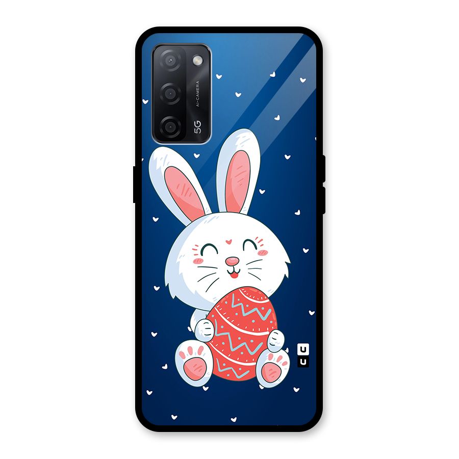 Happy Festive Bunny Glass Back Case for Oppo A53s 5G