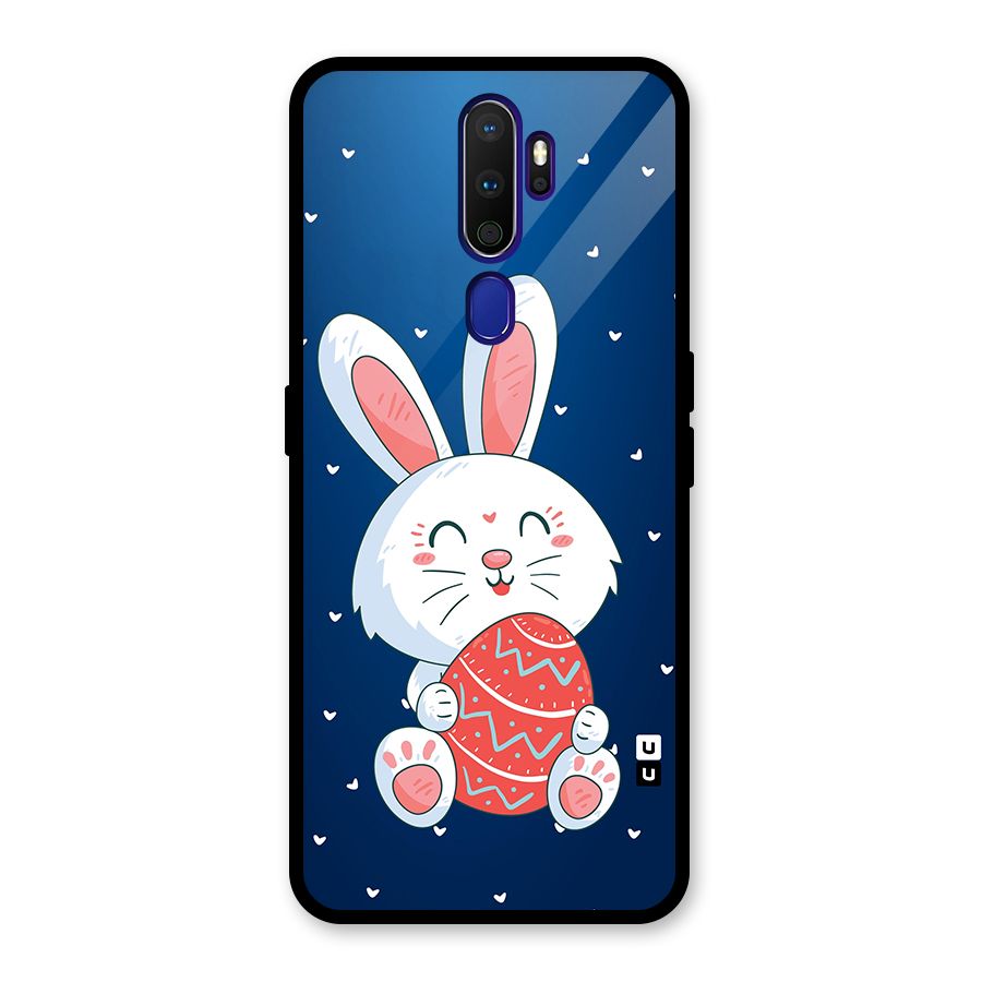 Happy Festive Bunny Glass Back Case for Oppo A9 (2020)