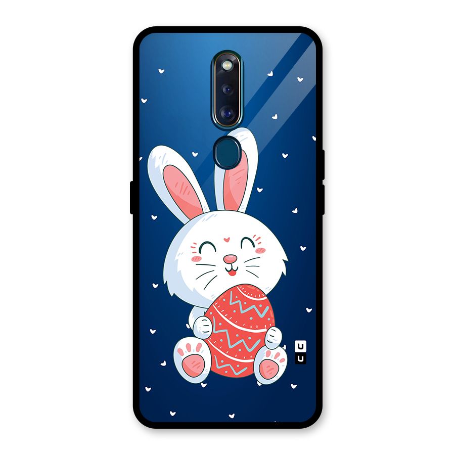 Happy Festive Bunny Glass Back Case for Oppo F11 Pro
