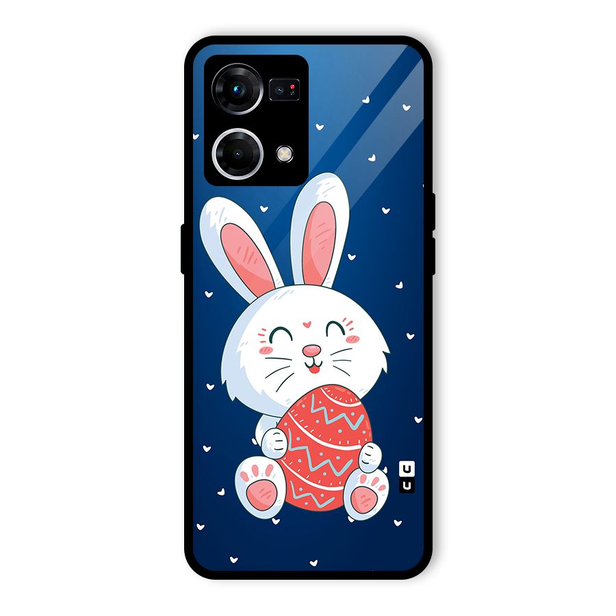 Happy Festive Bunny Glass Back Case for Oppo F21 Pro 5G