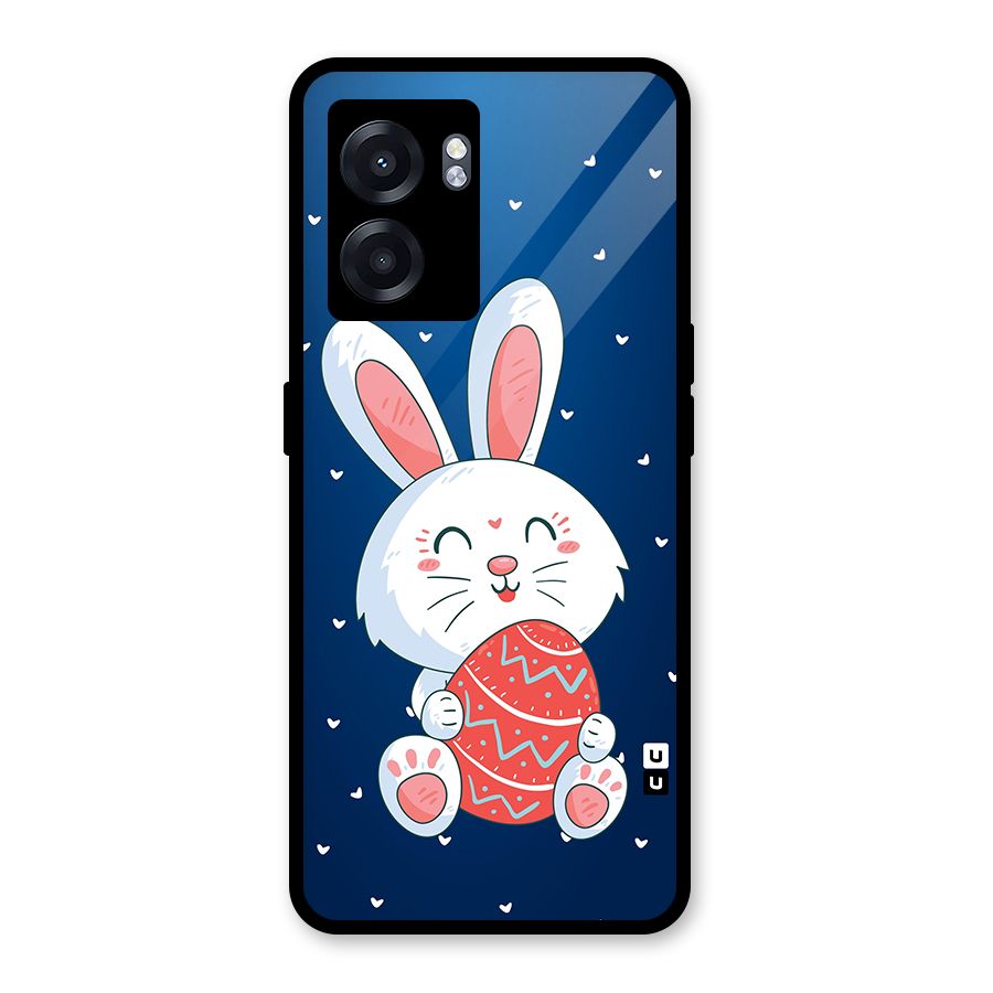 Happy Festive Bunny Glass Back Case for Oppo K10 (5G)
