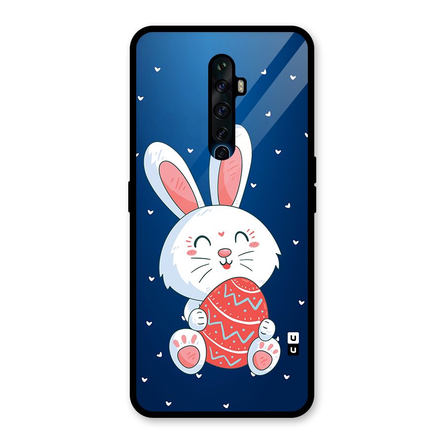 Happy Festive Bunny Glass Back Case for Oppo Reno2 F
