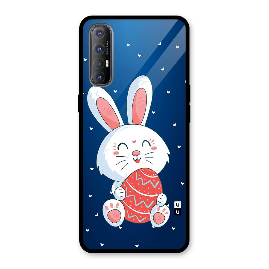 Happy Festive Bunny Glass Back Case for Oppo Reno3 Pro