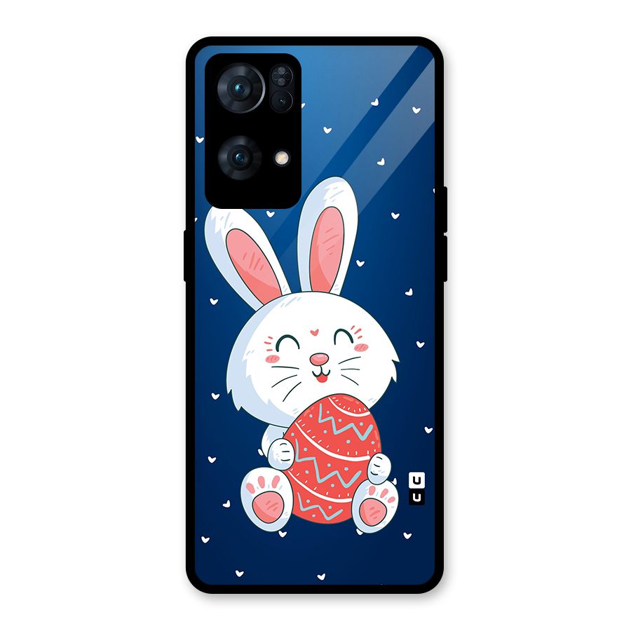 Happy Festive Bunny Glass Back Case for Oppo Reno7 Pro 5G