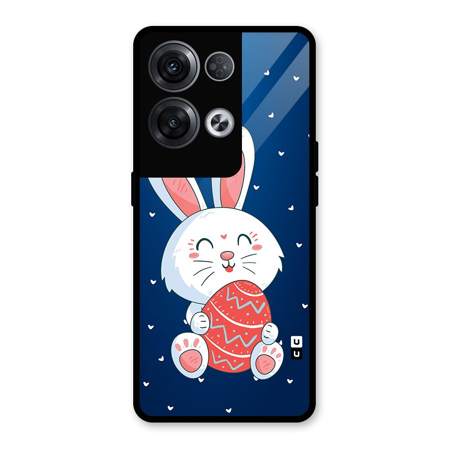 Happy Festive Bunny Glass Back Case for Oppo Reno8 Pro 5G