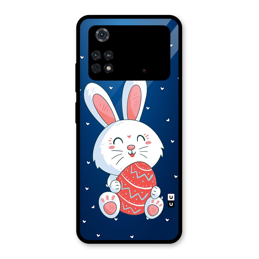 Happy Festive Bunny Glass Back Case for Poco M4 Pro 4G