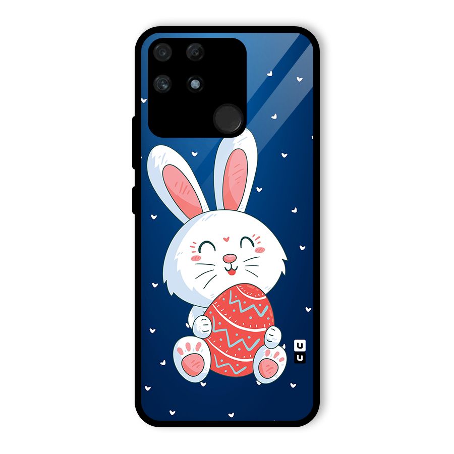 Happy Festive Bunny Glass Back Case for Realme Narzo 50A