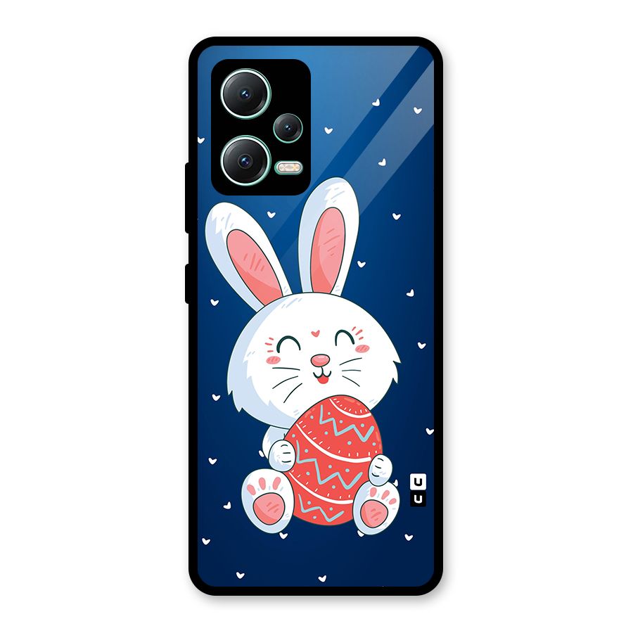 Happy Festive Bunny Glass Back Case for Redmi Note 12 5G