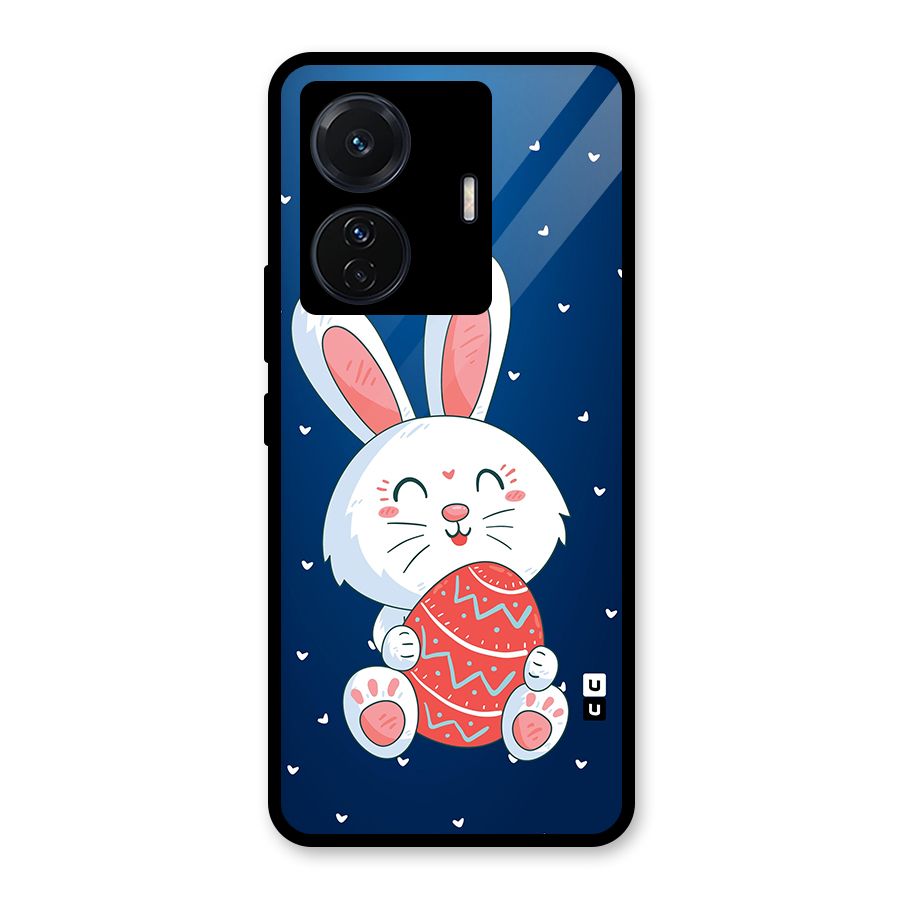 Happy Festive Bunny Glass Back Case for Vivo T1 Pro