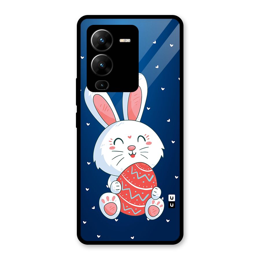 Happy Festive Bunny Glass Back Case for Vivo V25 Pro
