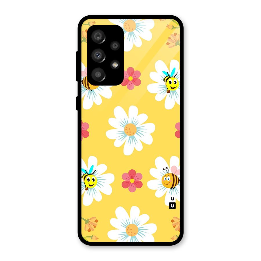 Happy Flowers Glass Back Case for Galaxy A32